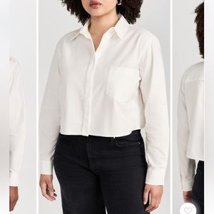 Good American cropped Oxford shirt L